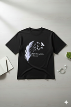 Feather Black Oversized Graphic T-Shirt!