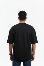 Feather Black Oversized Graphic T-Shirt!