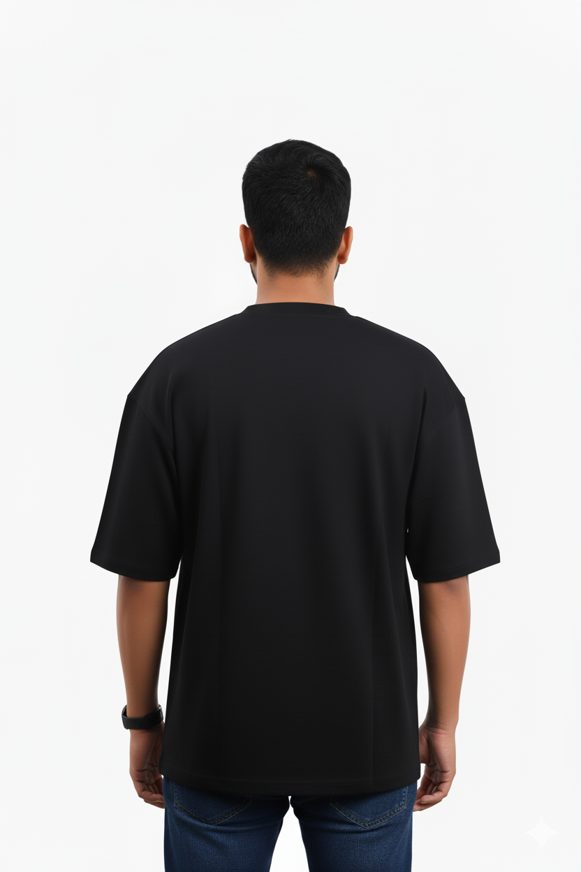 Feather Black Oversized Graphic T-Shirt!